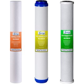 iSpring F3WCB32-O Filters: 20" x 2.5" Sediment, GAC, Carbon Blocks for RCB3P, WCB32C Systems