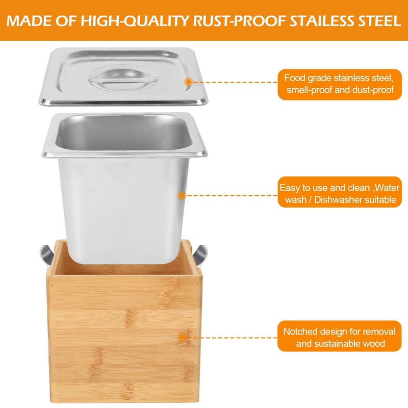 AQQHSAIN Compost Bin Kitchen with Lid Countertop Compost Bin Indoor