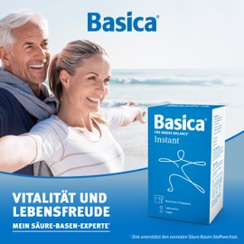 Basica Instant, basisches Trinkpulver, schnell löslich, mit fruchtigem Orangengeschmack, mit Vitamin C und Vitamin B2, vegan, laktosefrei, glutenfrei, ohne Süßstoffe, 300 g
