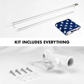 UD_G128 - 5 Feet Tangle Free Spinning Flagpole (Silver) USA American Flag Brass Grommets Spun Polyester 2.5x4 ft (Flag Included)