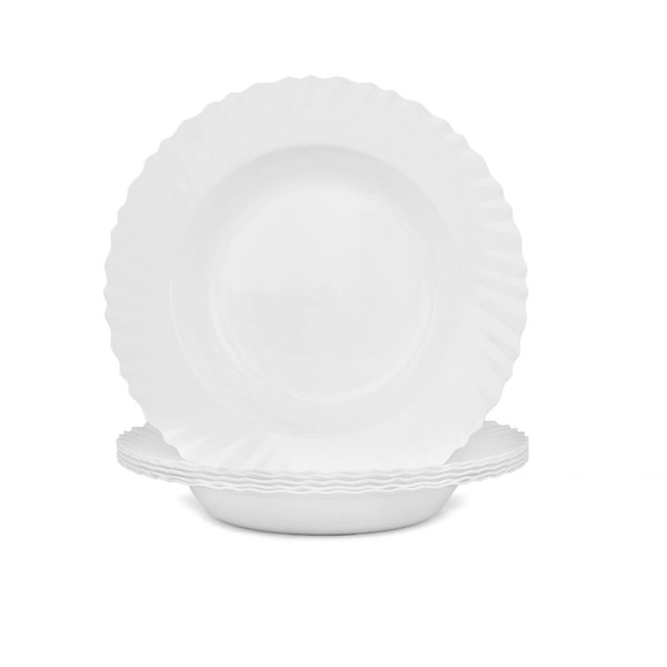 Mintra Home Curly Collection (9in Deep Plate - 6pk, White)