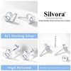 Silvora Charming Letter Earrings Heart Stud Sterling Silver Initials T