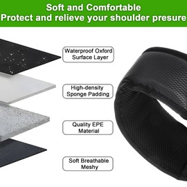 Bekith Golf Bag Straps, Swivel Backpack Straps, Golf Bag Double Shoulder Strap Replacement Comfort Adjustable, Thick Padded Carrying Bag Strap, Black