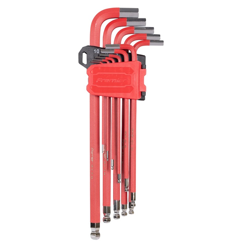 Sealey Anti-Slip XL Metric Ball-End Hex Key Set (11 Pieces)