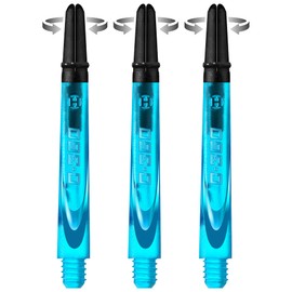 Harrows Darts Technology Carbon 360 Shafts, Rotating Carbon Top by Thor-Sports (Short, Aqua Blue)