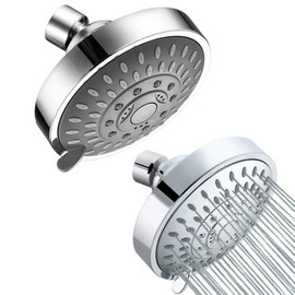 4Inch High Pressure Shower Head Sprayer, 5 Modes Adjustable Shower Head Water-Saving Shower Top Spray Wall-Mounted Bathroom Fixture Faucet Replacement Parts