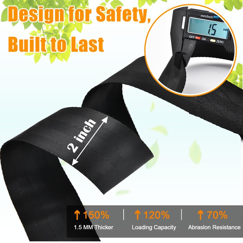 Tree Swing Hanging Kit, 3ft Swing Straps with Safer Carabiners,