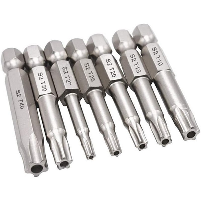 Bestgle 14 Pcs Torx Star 5 Point Screwdriver Bits T10-T40
