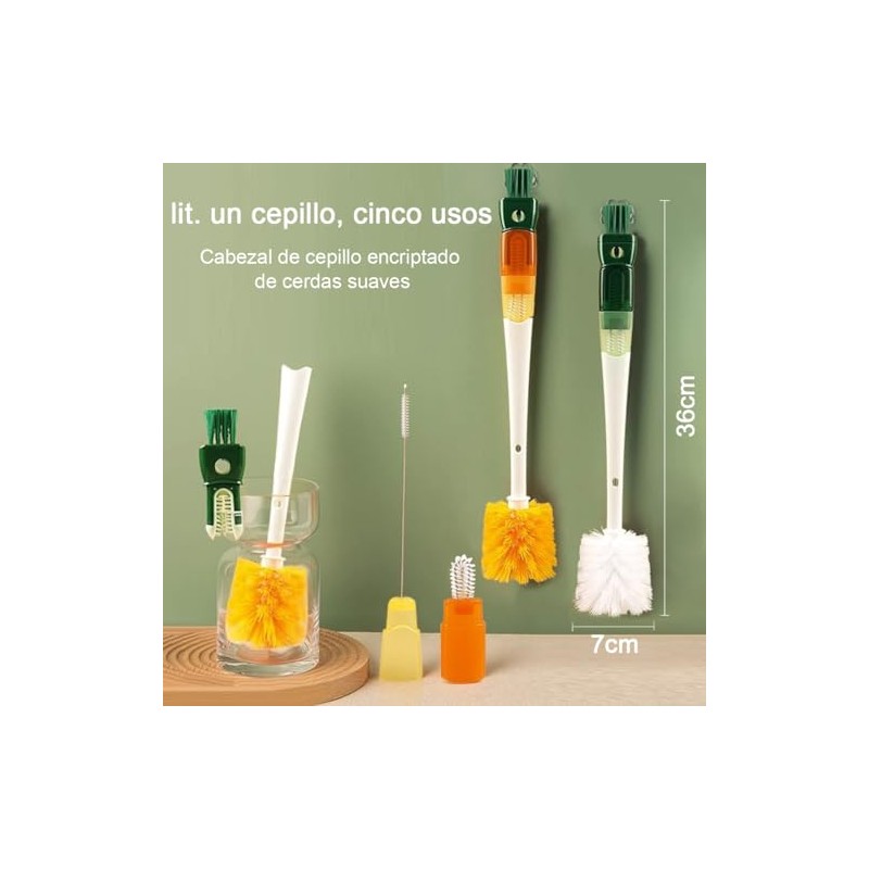 2 Piezas Cepillo para Lavar Termo,Cepillo para Popotes Largos,5 in