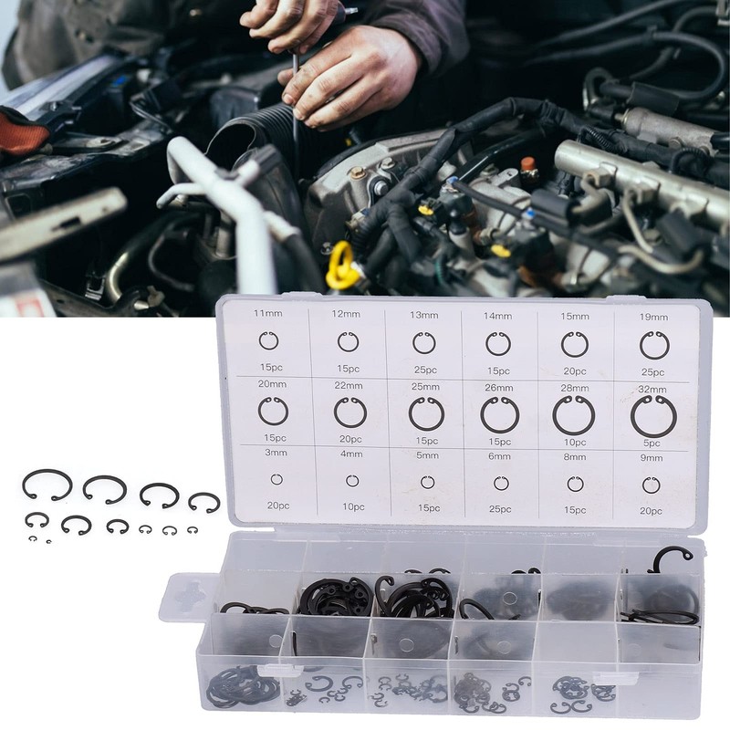 KIMISS 300PCS Snap Ring Assortment Kit, Internal Circlip Snap Retention