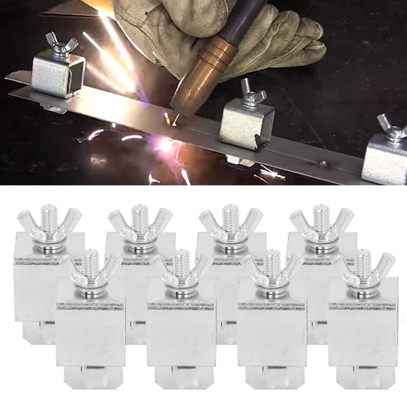 8Pcs Auto Body Panel Clamp Silver Aluminum Alloy Butt Welding
