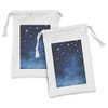 Ambesonne Night Fabric Pouch Set of 2, Vibrant Star in
