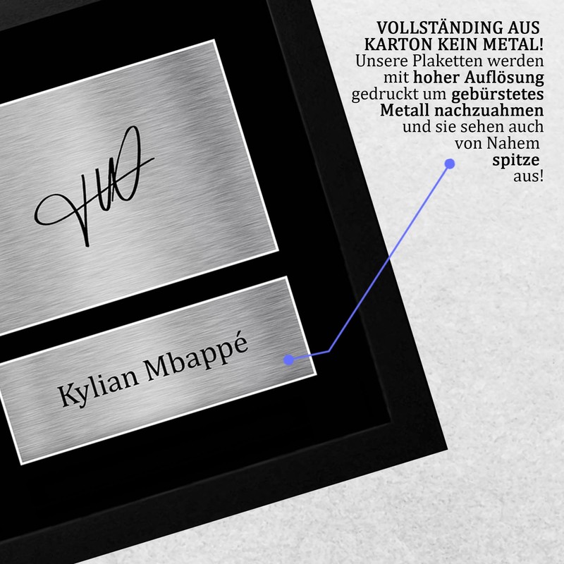HWC Trading A4 FR Kylian Mbappe France Gifts Printed Autographs