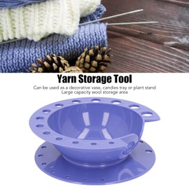 Jeanoko Yarn Storage Bowl, Yarn Bowl Large Capacity Storage Hole Design Lightweight Portable Plastic Crochet Yarn Bowl for Home Travelling Crocheting Knitting DIY