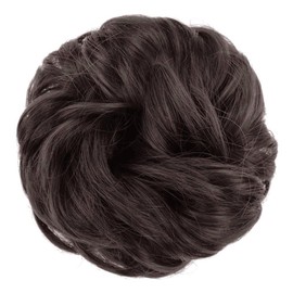 Hair Pieces Real Hair with Elastic Band, Large Bun Hairpiece, Curly Messy Hair Scrunchie with Hair Updo Hair Extensions, Soft Messy Bun for Women, Ponytail Hairpiece