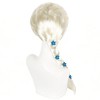 Peluca Trenza Rubia Brillante Con Adornos De Flor Azul