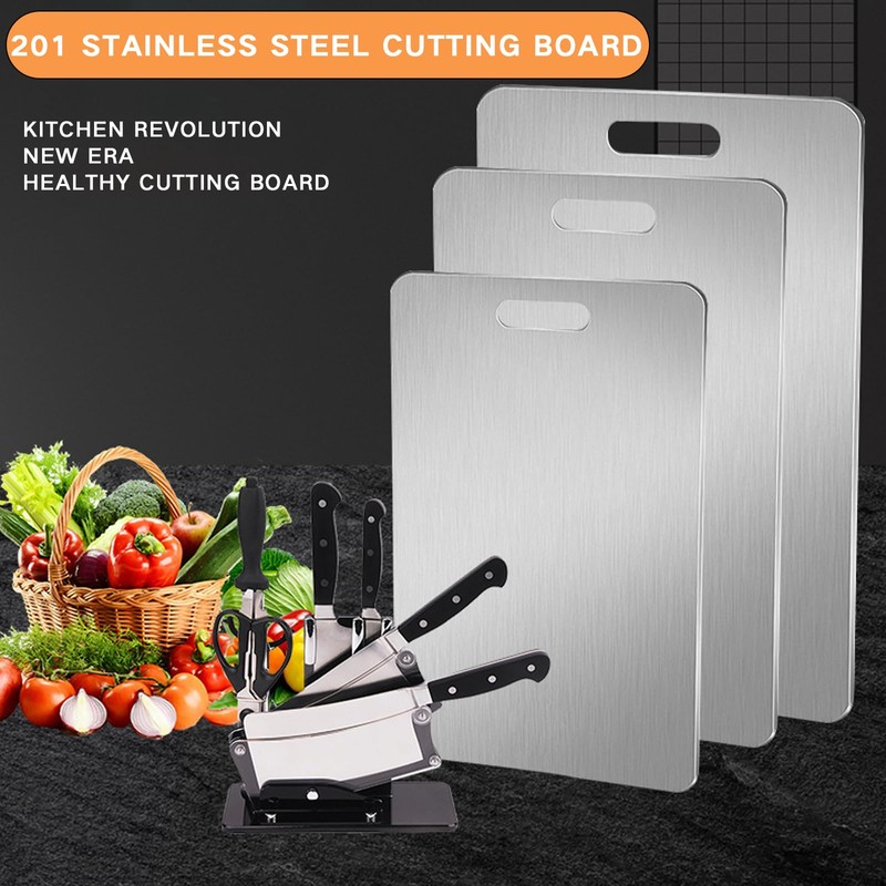 Stainless Steel Cutting Board - Durable Kitchen Chopping Board for