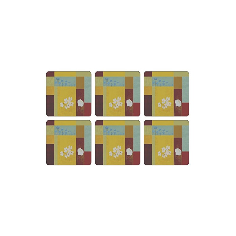 Plymouth Pottery - Daisy Squares Coasters - Set of 6