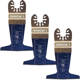 Arrow OSC105-3 Japanese Tooth Tough Curve Wood Oscillating Tool Blade for Hardwood, PVC, Drywall, Universal, Fits Most Multitools, 2-1/2 inch, 3-Pack