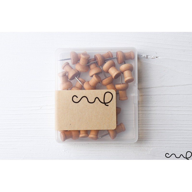 redchocol8® Wooden Push Pins (A Pack of 25 pins) Natural