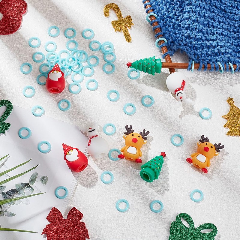 BENECREAT 68-Piece Christmas Needle Cap Christmas Tree Santa Claus Snowman
