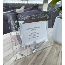 75th Birthday Gift Photo Frame (Land) Large 7” x 5” Sweet Pea