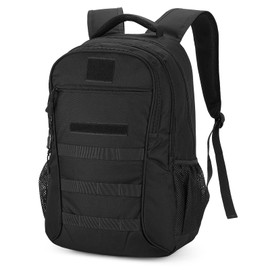 Explokit 15L 25L Tactical Backpack Small Military Molle Rucksack School Daypack for Camping Hiking Cycling Trekking (#15L-Black)