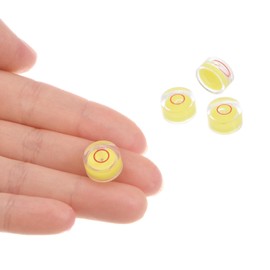 Kozelo 4pcs Small Circular Bubble Spirit Levels - [12mm Diameter 6mm Thickness] Mini Round RV Level Leveling Tools for Travel Trailer Turntable Camera, Yellow