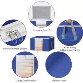 BALEINE 4-8 Pack Clothes Storage Bags, 24 Gallon Storage Containers with Reinforced - Blue, 6 PACK