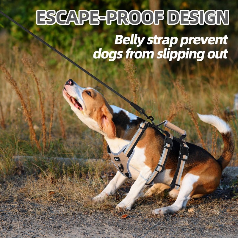 PUPTECK Escape Proof Dog Harness with Padded Handle, No Pull