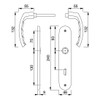 Hoppe Luxembourg Door Handle (Long Plate) Natural Aluminium for Indoor