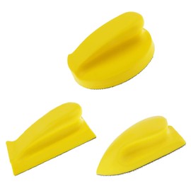 Hook and Loop Hand Sanding Block, 3 Pcs Handheld Sanding Pad Blocks, Hand Grinding Blocks, Ideal for Woodworking, Automotive Body Work - 3 Shapes