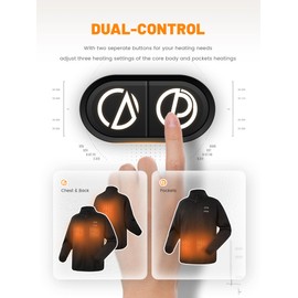 CAFORU Heated Hoodie for Women, 5 Heating Zone Electric Sweater Jacket with Battery Pack Included,Large Black