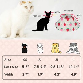 Cat Cone Collar Adjustable After Surgery, Comfortable Pet Cone E-Collar for Large Medium Small Cats Kitten Puppy to Stop Licking(Blue Cat-L)