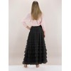 Mincib Womens Long Tulle Skirt A Line Ruffle Tiered Layered