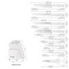 KATISUN 15-Piece White Kitchen Knife Set with Built-in Sharpening Stone,