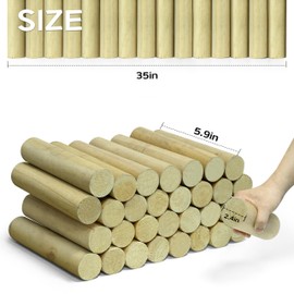 Wood Garden Edging for Indoor & Outdoor Use – Thick Round Log Border, Ideal for Flower Beds, Lawn Paths & Home Landscaping,5.9in Tall (2 Pack)