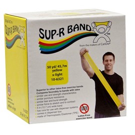 Sup-R Band Latex Free Exercise Band, Yellow, 50 Yard Roll/Box