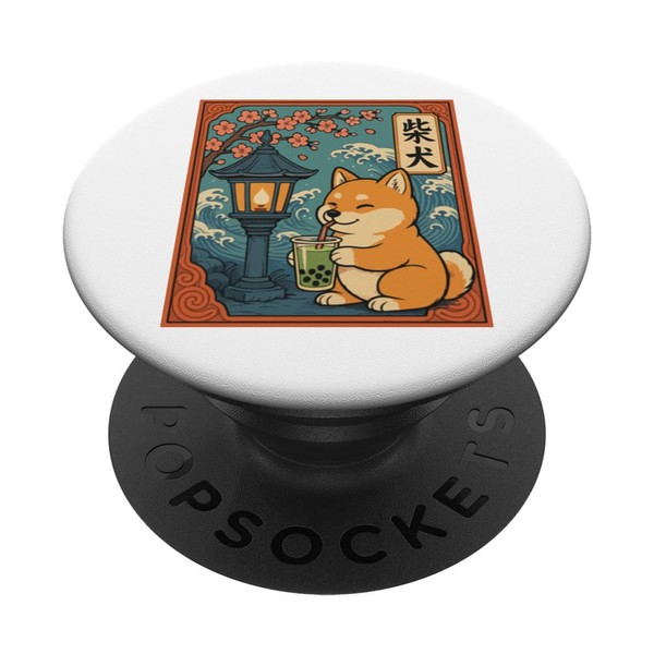 Kawaii Shiba Inu Matcha Boba Japanischer süßer Anime Hundeliebhaber PopSockets