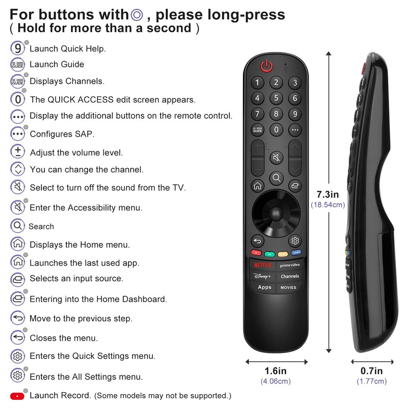 Replacement for LG-Smart-TV-Remote-Control,Universal for LG Magic Remote Compatible with Smart