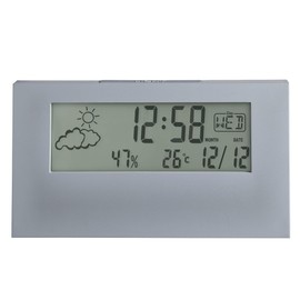 Acctim 15847 Vertex grey alarm clock with indoor temperature