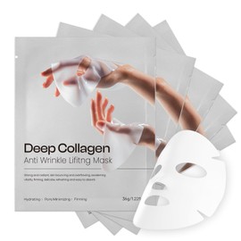 Deep Collagen Anti Wrinkle Lifting Face Mask: 36g x 5ea Firming and Moisturizing Hydrating for All Skin Types