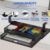 SRJZMLY Under Desk Drawer Organizer No Drill Metal Under Desk