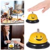 2Pcs Yellow Smiling Face Desk Bell,Call Bell for Hotel Restaurant