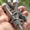 (4 Sets) 3/8-16x5 Stainless Steel Hex Head Screws Bolts, Nuts,