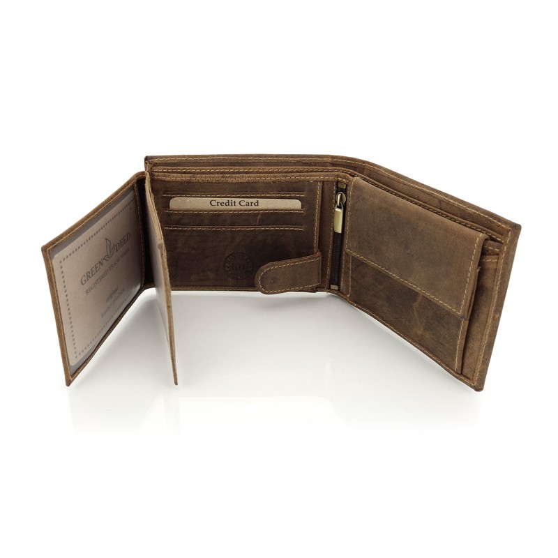 GREEN DEED Genuine Leather Men's Wallet - Large Leather Wallet