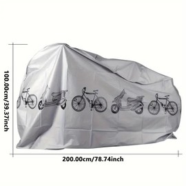 Bicycle Cover, Waterproof Bicycle Cover, Dustproof & Windproof Bicycle Protector, Outdoor Cycling Accessories for Bike, Electric Bike, Mountain Bike - Color: Gray, Specification: 1 Count