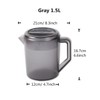 HERF Polycarbonate Plastic Water Pitcher Pot Jug 1.5L Gray â€¦
