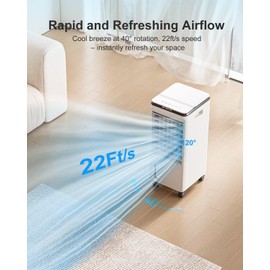 Portable Air Conditioners, 3-IN-1 Evaporative Air Cooler, Swamp Coolers w/ 3Ice Pack, 1.85 Gal Water Tank, 4 Modes, 80° Oscillation, 7H Timer, Portable Ac for Bedroom, Room Pearl-4