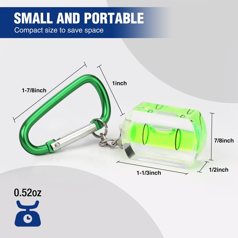 WORKPRO Small Bubble Level with Keychain 3-Pack Mini Pocket Tool